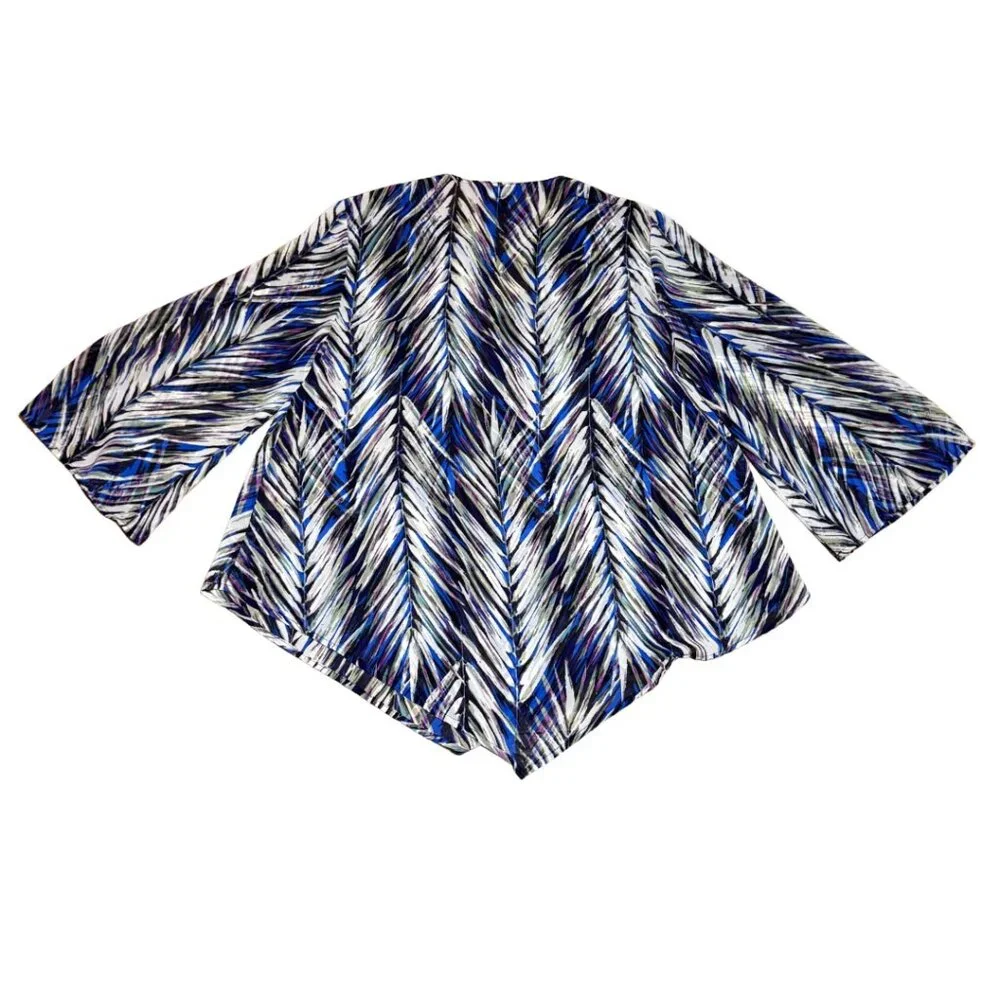 Banana Republic Bell Sleeve Handkerchief Hem Printed Blouse Women's Medium